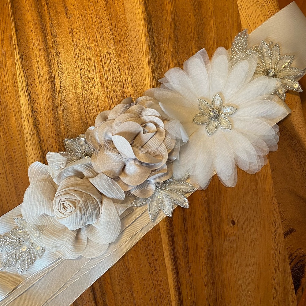 Champagne bridal sash